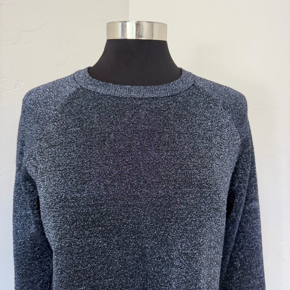 J. Crew Sparkle Navy & Black Crew Neck Sweater Size M